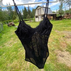 Black lingerie bodysuit